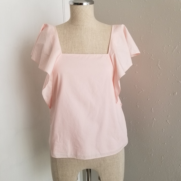 ZARA pink ruffle sleeves top size XS  *C5 - Picture 2 of 5